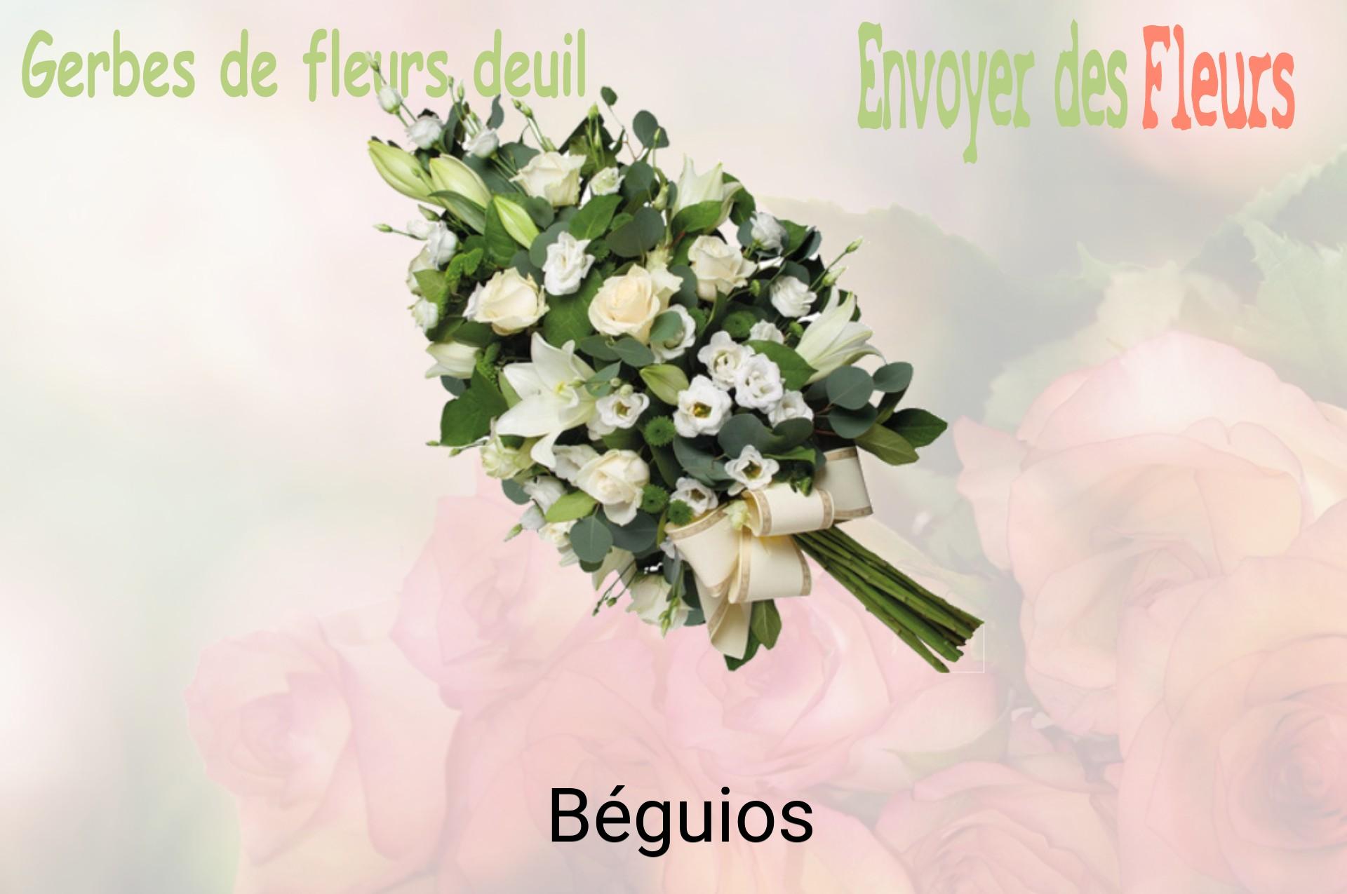 Gerbe de fleurs de deuil livrée à Béguios